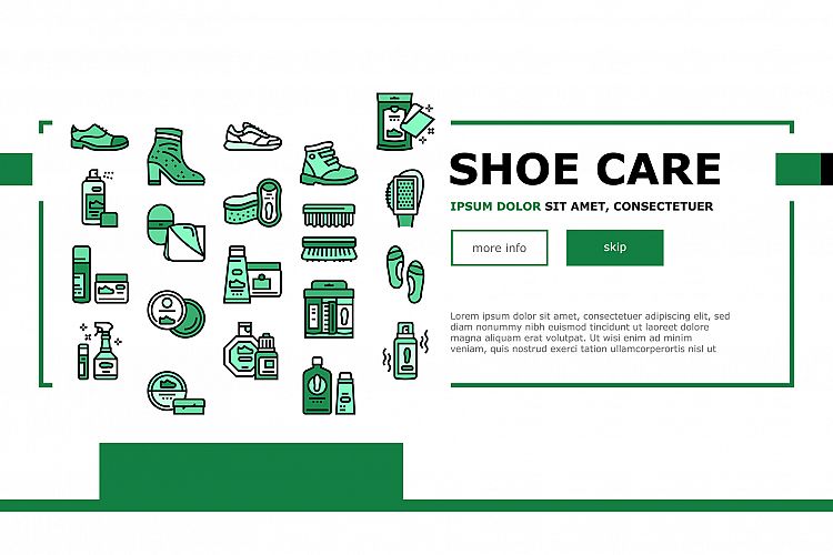 Shoe Care Accessories Landing Header Vector example image 1