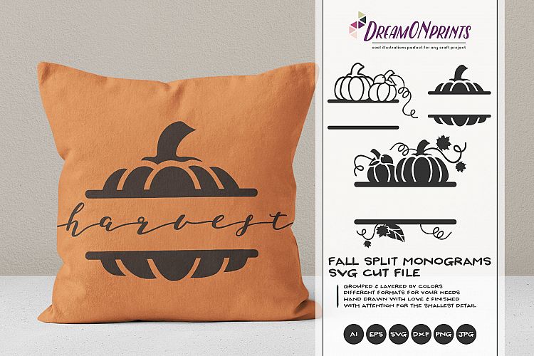 Download Pumpkin Split Monograms SVG Cut Files