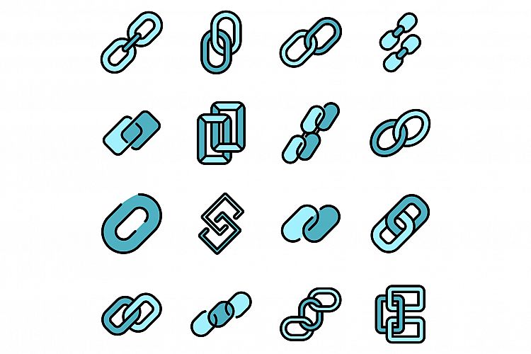 Chain link icons set vector flat example image 1