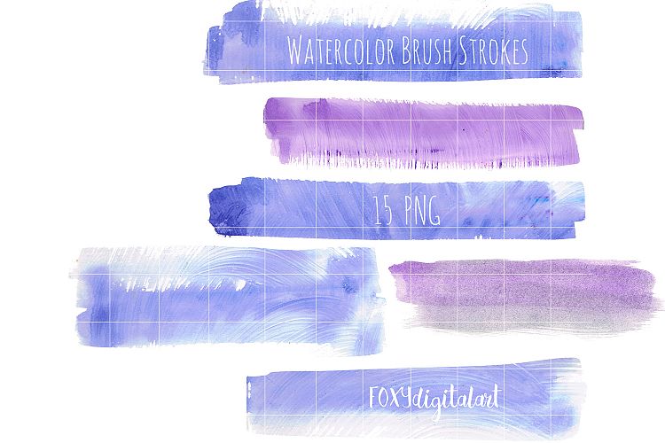 Watercolor brush strokes clipart hand painted 