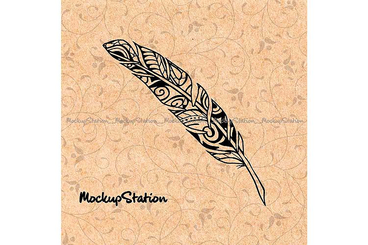Bird Feather Mandala Zentangle Boho Gypsy Decor svg png