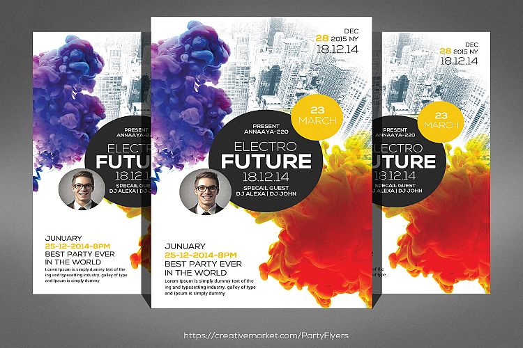 Electro Future Smoke Party Flyer