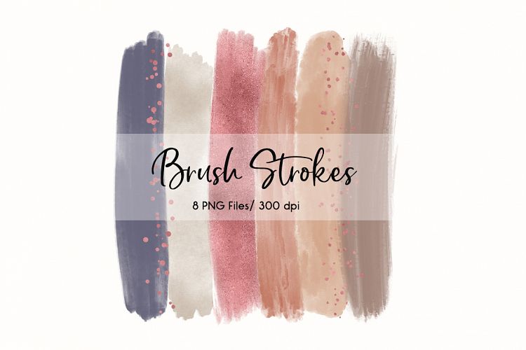 Brush Strokes Clip Art (Rose Gold II)