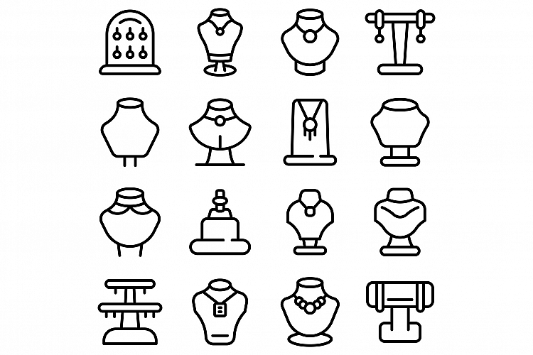 Jewelry dummy icon, outline style example image 1