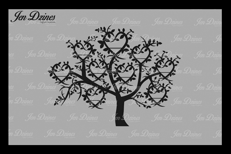 Family Tree 9 Names SVG DXF EPS PNG