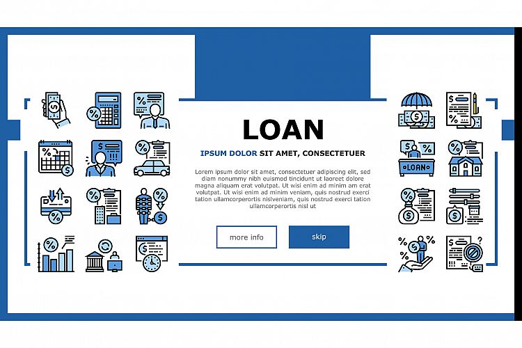 Loan Financial Credit Landing Header Vector example image 1