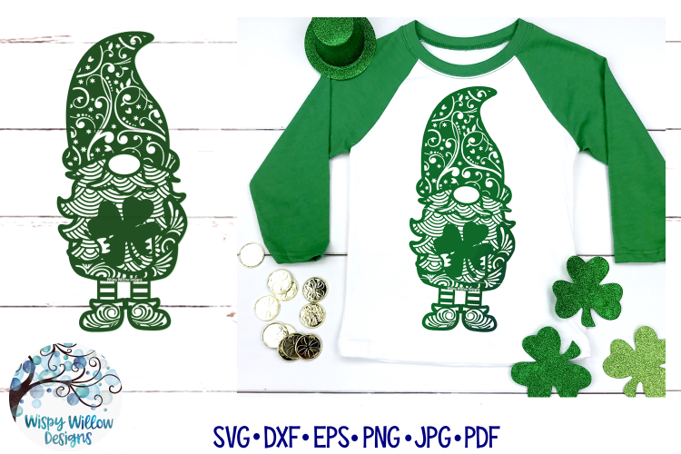 Download St. Patrick's Day Gnome Zentangle SVG | Gnome Mandala SVG ...