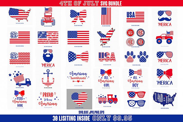 4th of july svg design bundle, Fourth of July SVG, 4th of July Svg, Patriotic SVG, America Svg, Cricut, Silhouette Cut File, svg dxf eps
