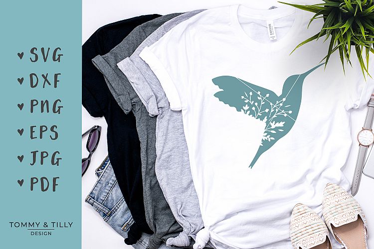 Hummingbird Silhouette - SVG DXF PNG EPS JPG PDF Cut File