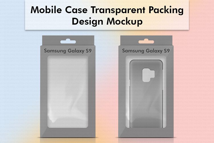 Mobile Case Transparent Packing Design Mockup
