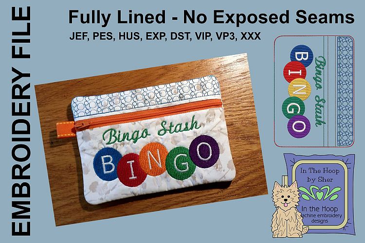 ITH Bingo Night Zipper Bag - Fully Lined, 5X7 HOOP