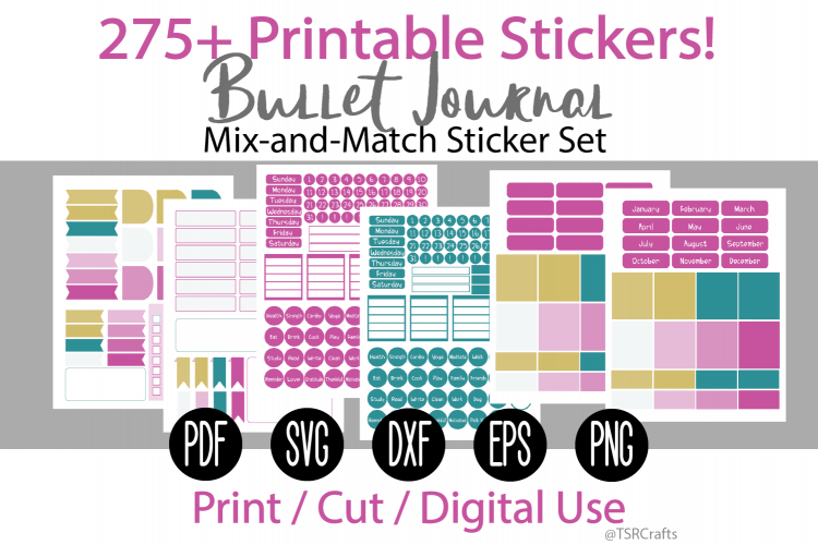 Bullet Journal and Planner Sticker Set - Rainbow Sherbet