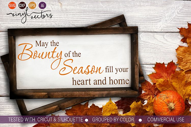May the Bounty of the season DXF SVG Cut File