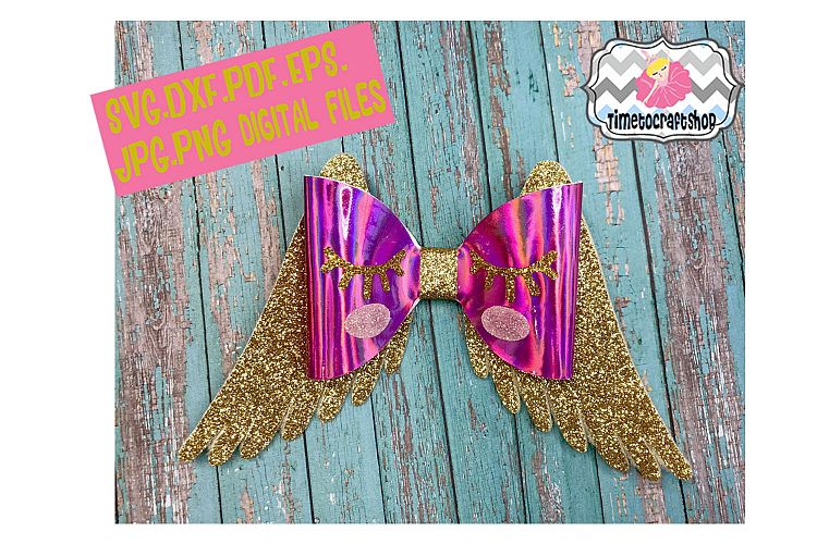 Angel Wing Eyelashes Hair bow Template