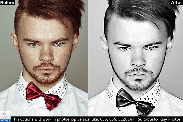 Black & White Photo Painting Effect