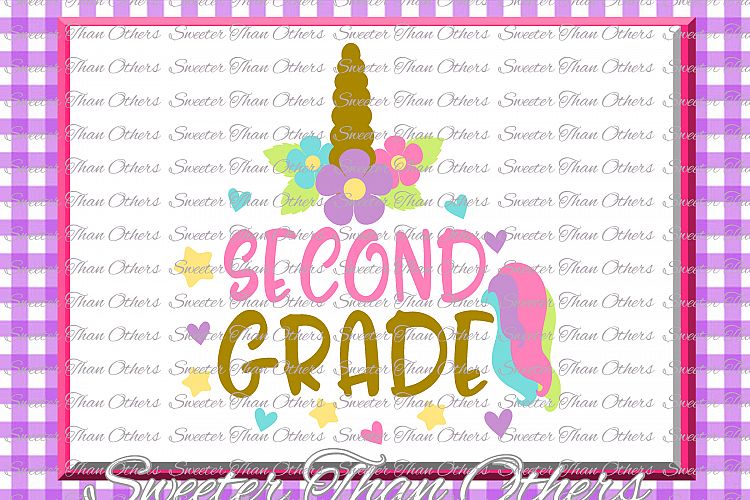 Unicorn Svg, Second Grade SVG 2nd Grade cut file