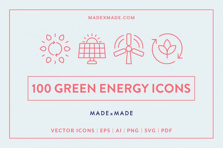 Line Icons - Green Energy example image 1