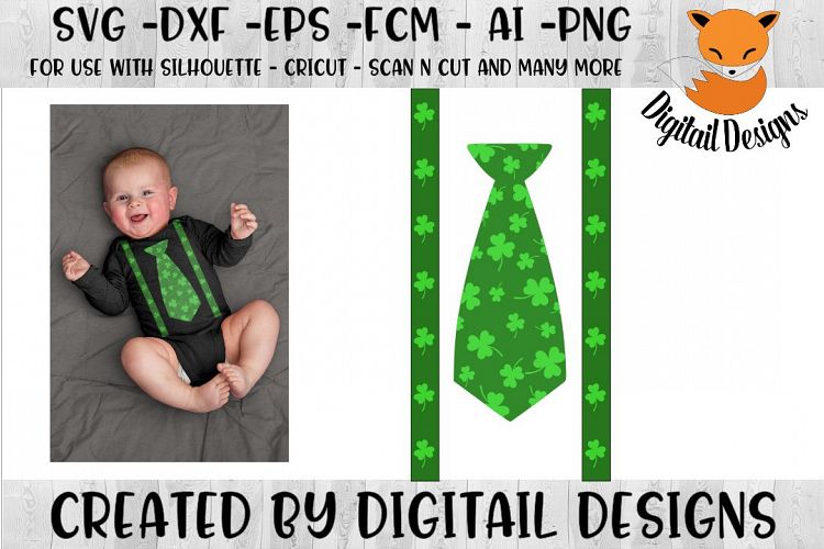 St Patricks Day Tie SVG - Silhouette - Cricut