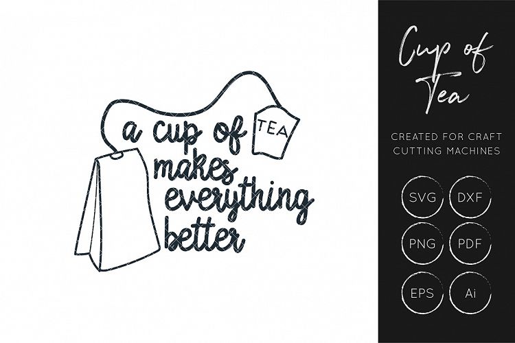 Cup of Tea SVG, Tea Quote Cut File