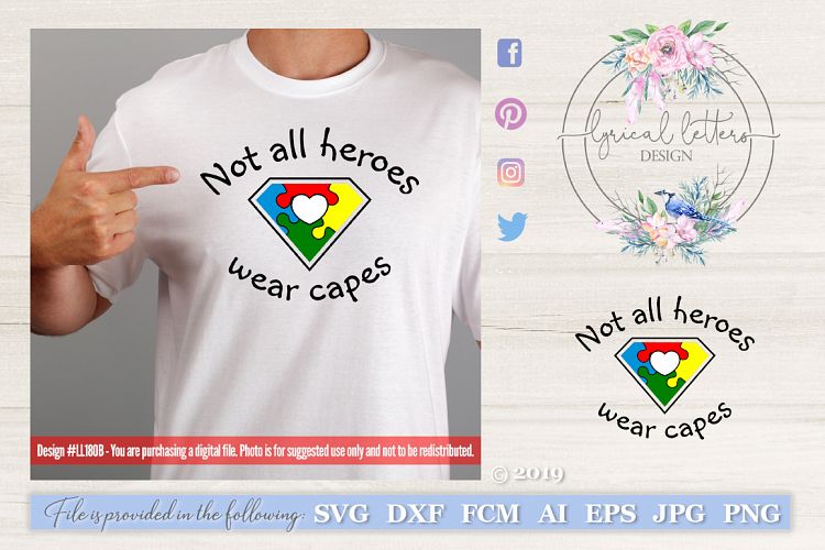 Autism Not All Heroes Wear Capes SVG DXF FCM LL180B example image 1