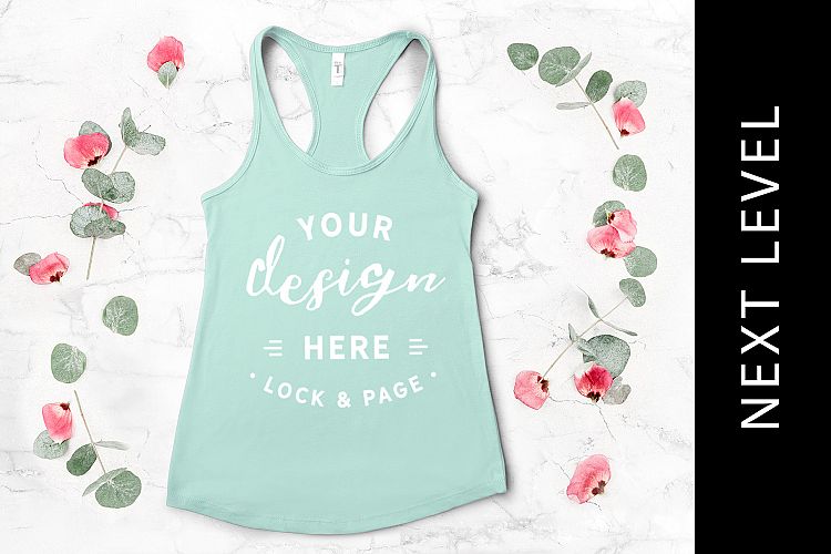 Next Level 1533 Tank Top Mockup Mint Racerback Flat Lay Vest