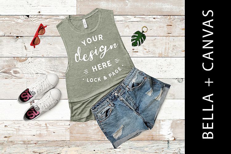 Heather Stone Bella Canvas 8803 Summer Beach Tank Mockup