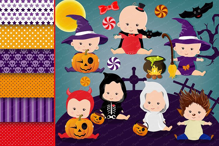 Halloween baby clipart, Haloween baby graphics