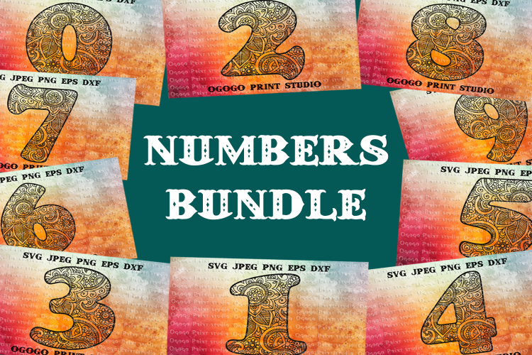 Download Numbers Svg BUNDLE, Number svg, Mandala svg, Floral font