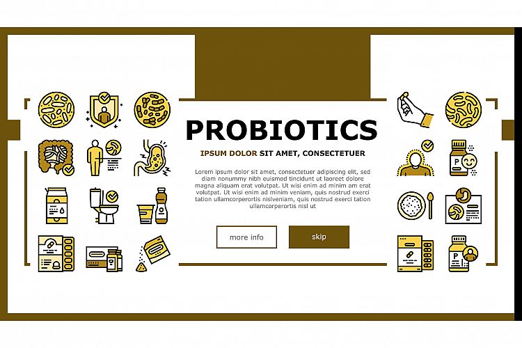 Probiotics Bacterium Landing Header Vector example image 1