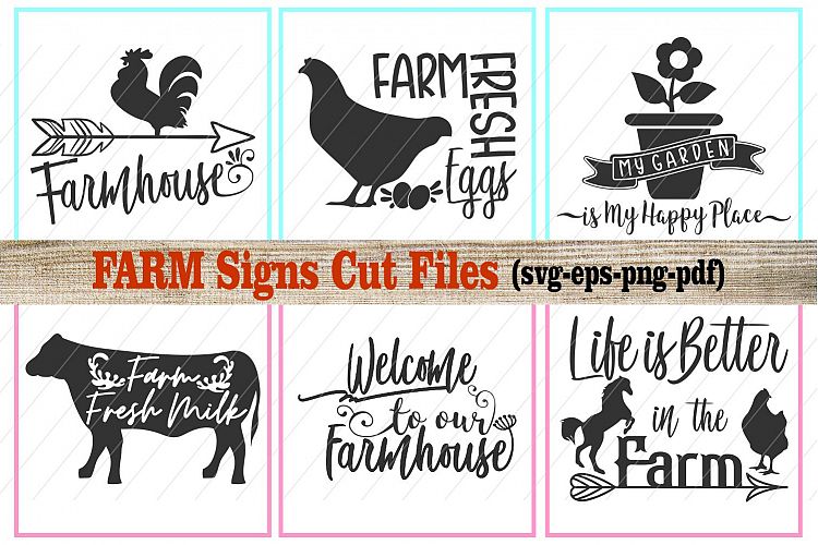 farm svg, farmhouse svg, farm signs, cut files