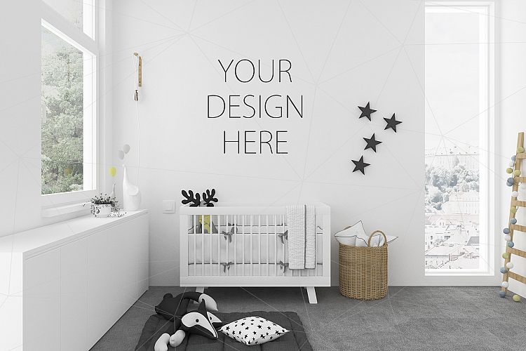 Interior mockup bundle - blank wall mock up