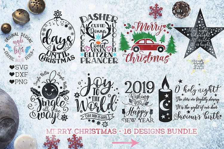 Merry Christmas Cut Files - Christmas Bundle