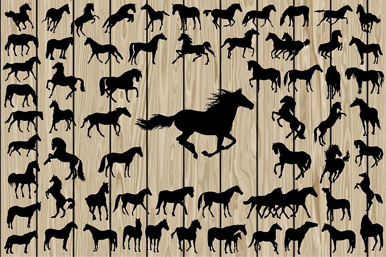 62 Horse SVG, Horse Silhouette, Horse Vector, Running Horse SVG, Horse EPS, Horse Dxf, Horse Png, Cutting Files, Cutting Machine, Vinyl.
