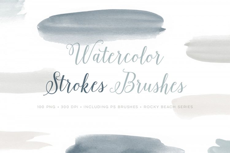 Watercolor Photoshop brushes brush strokes with bonus PNG