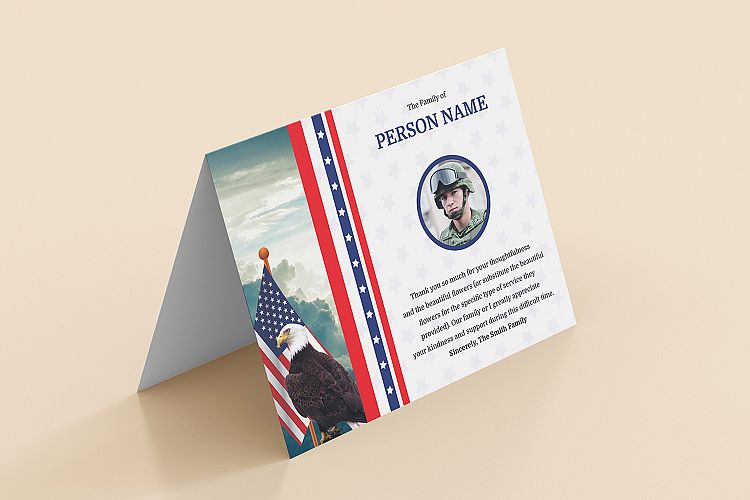 Funeral Thank you Card for Army Military