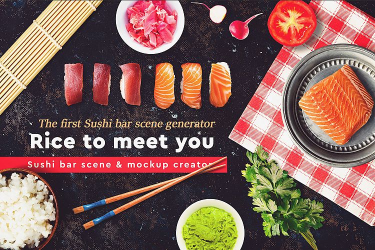 Download Sushi Bar Scene and Mock-up Generator (55499) | Mock Ups ...