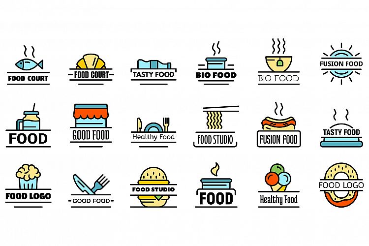 Food courts breakfast logo vector flat