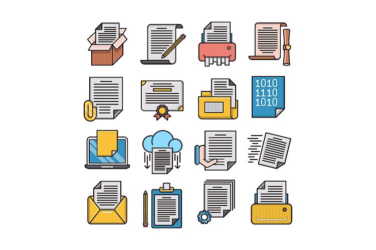 Document icons set
