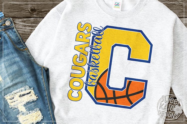 C Cougars Basketball SVG DXF EPS PNG JPG