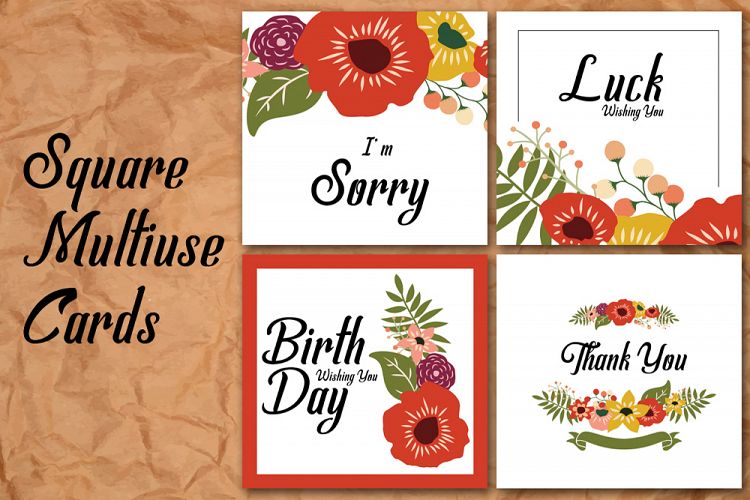 Square Birth Day Wishing Cards
