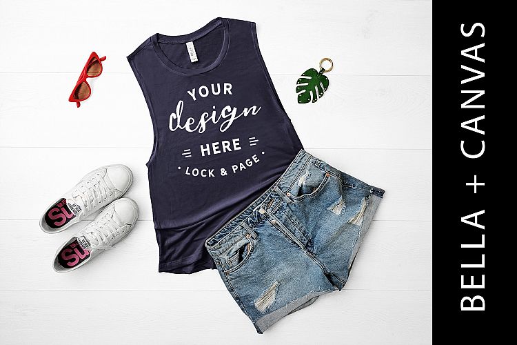 Midnight Navy Bella Canvas 8803 Tank Top Mockup