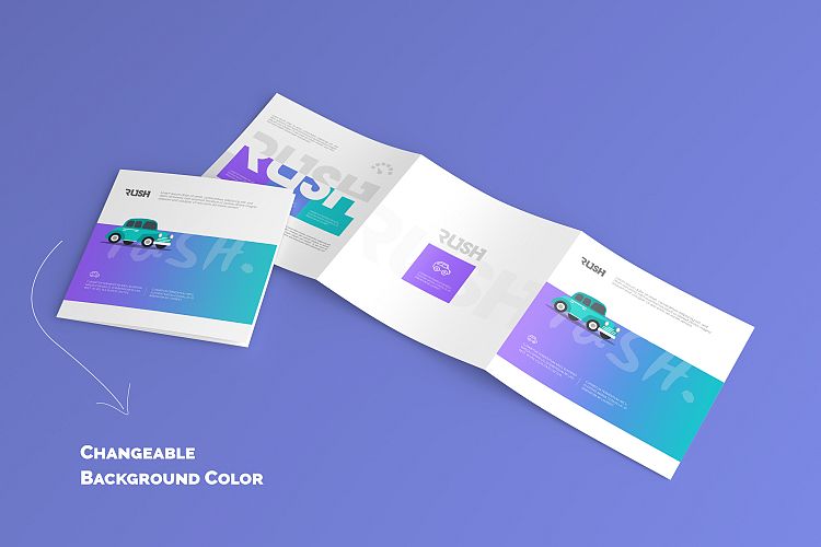 Square Trifold Brochure Mock-Ups