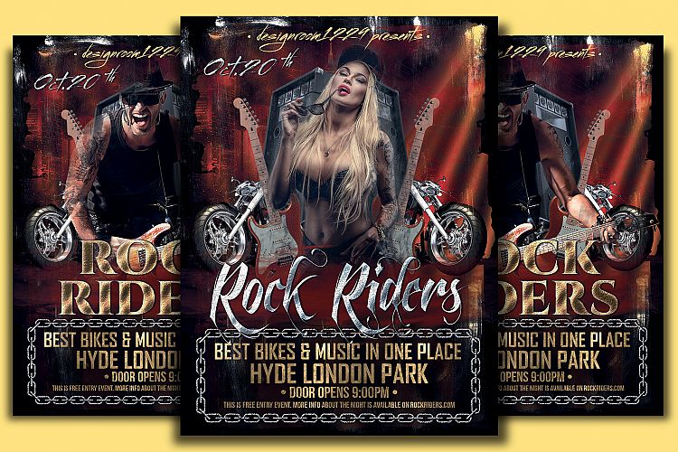 Rock Riders Flyer Template