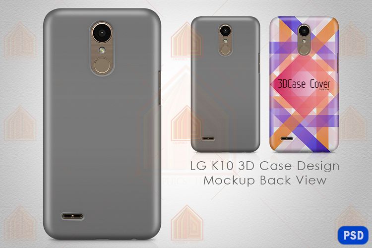 LG K10 2017 Case Design Mockup Back View