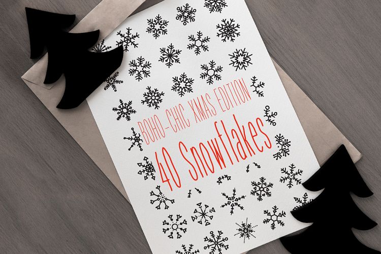 Boho-Chic Xmas Edition: 40 Snowflakes