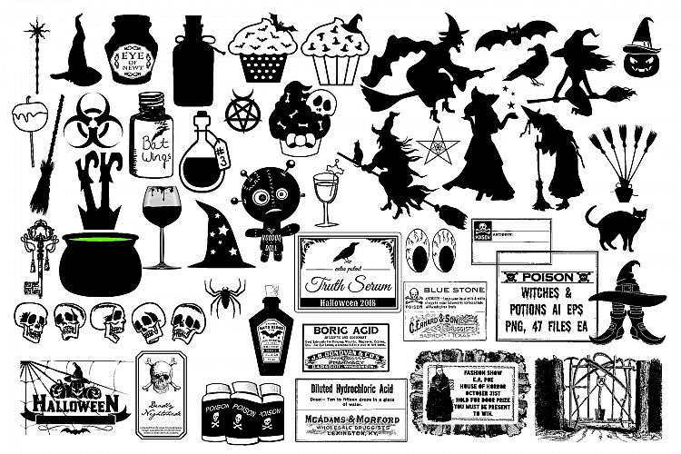 Halloween Witches   Potions AI EPS Vector   PNG