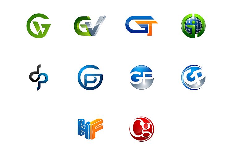 Modern and elegant business logos set