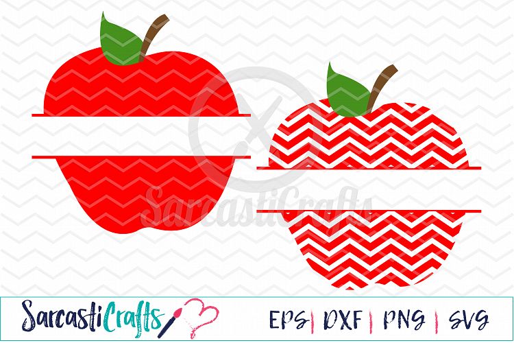 Monogram Apples - Digital Printable - Cuttable File - Digital Download - SVG EPS PNG DXF 