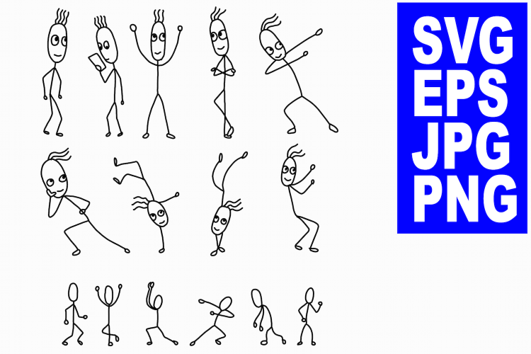 Stickman - SVG JPG PNG STUDIO3 Cutting