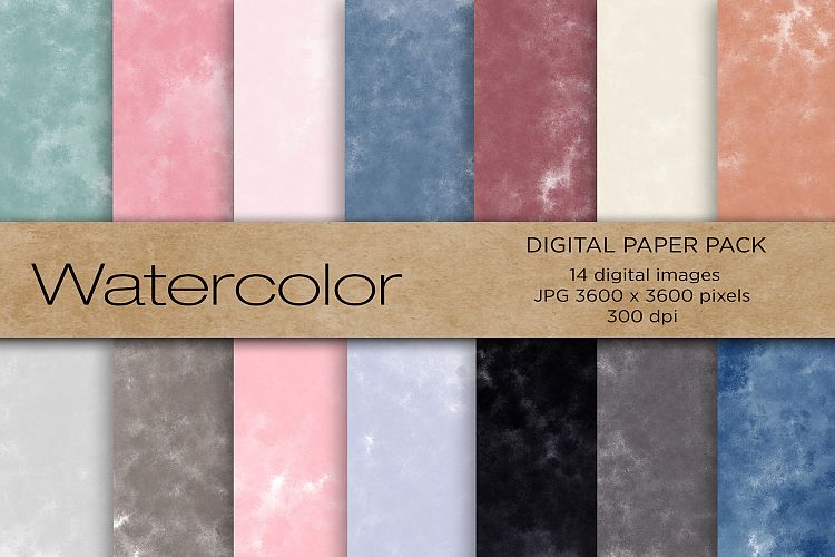 Watercolor Digital Paper, Watercolor Background